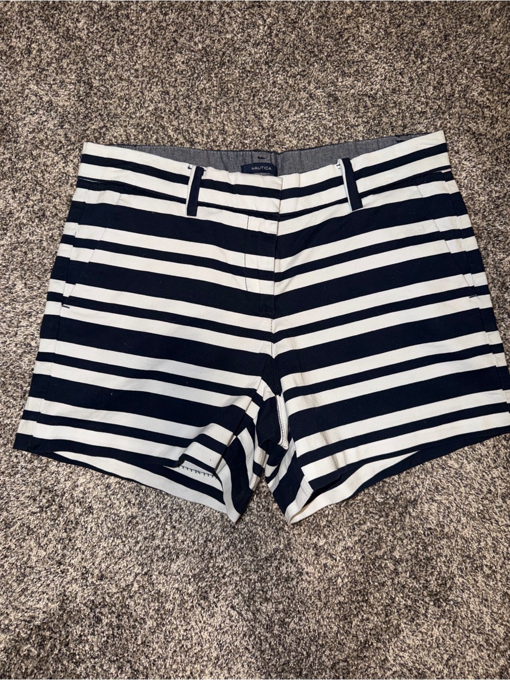 Nautica Women's Navy & White Striped Shorts
